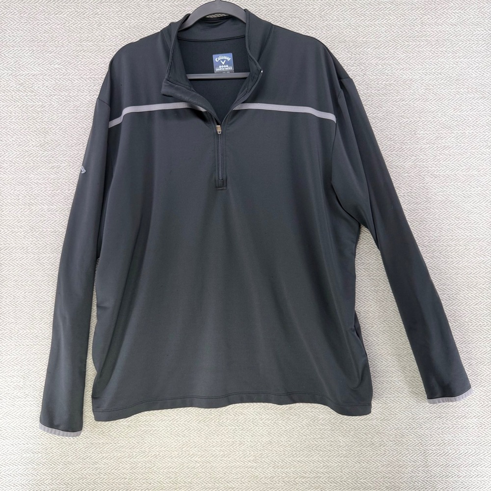 Callaway Weather Series Mens XL Quarter Zip Pullover Black Golf Sweater Jacket